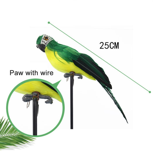 25cm Simulation Parrot Simulation Macaw Horticultural Decoration, 25cm (White), 25cm (Yellow), 25cm (Green), 25cm (Blue), 25cm (Red), 25cm (Rose Red)
