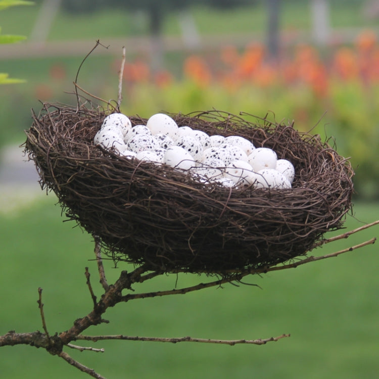 6cm Simulation Bird Nest + 1 PCS Bird Egg Holiday Decoration, 6cm