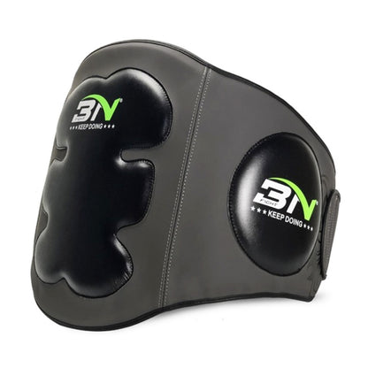 Black padded waist target with BN logo and curved protective shield, thick trainer gear