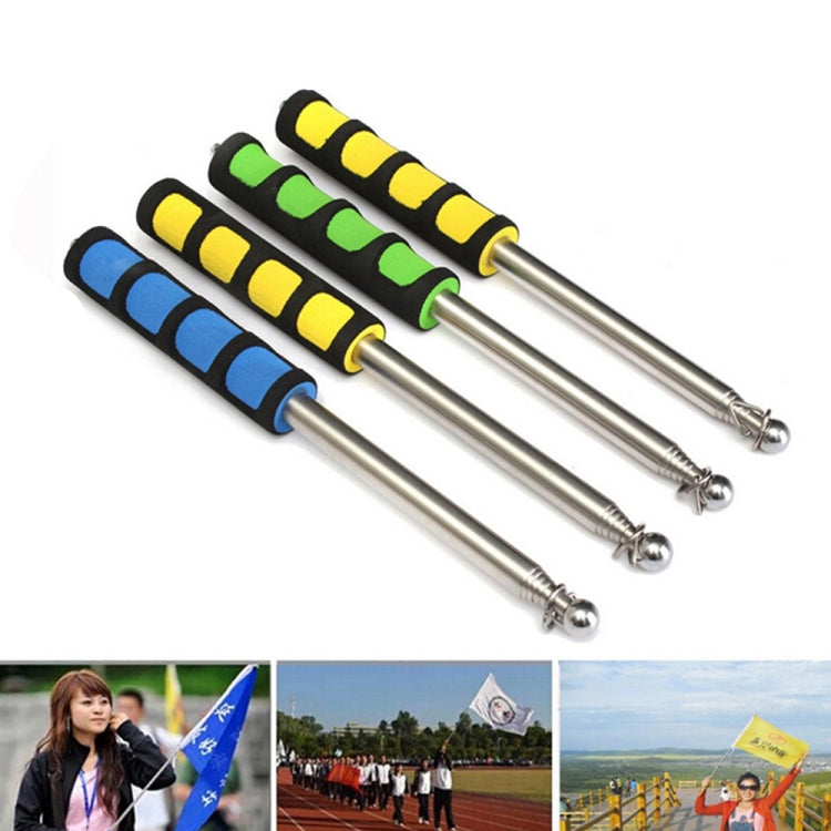 Telescopic stainless steel teaching flag pole set with multi-color rubber grip sections