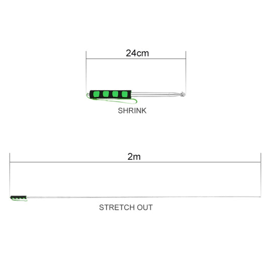 2.5M 10 Knots Telescopic Stainless Steel Rubber Sleeve Teaching Stick Guide Signal Flag, Random Color Delivery, 2.5M 10 Knots