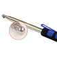 Telescopic stainless steel teaching flag pole with blue rubber grip and metal tip