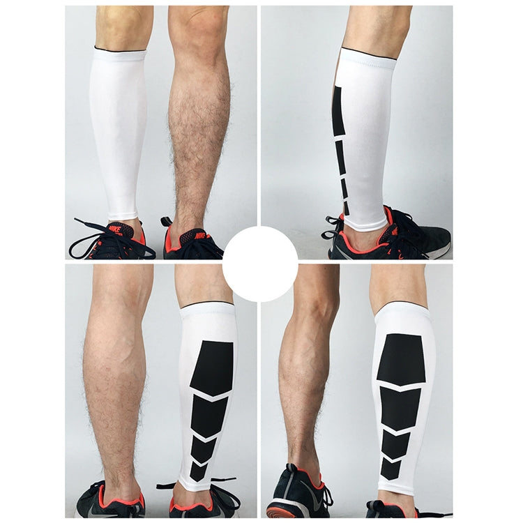White elastic knee support sleeves with black segmented pads, worn on legs