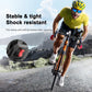 Black bike phone mount with shock-resistant clamp and red locking tab