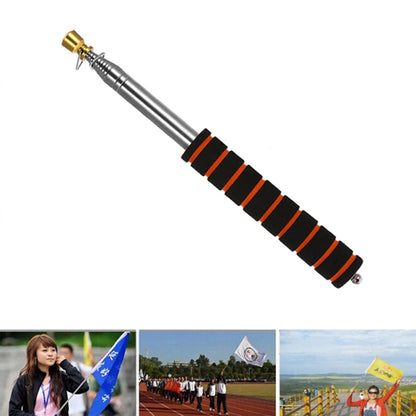 Telescopic stainless steel guide stick with gold head and black-orange grip bands