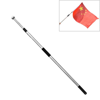 Telescopic stainless steel teaching guide stick with black grip and red flag