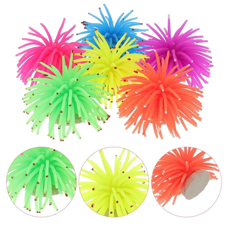 Multi-color TPR sea urchin ball aquarium decoration set with spiky tentacles