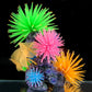 Green, pink, blue, and orange TPR sea urchin ball aquarium decorations