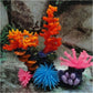 Orange, red, blue, and pink TPR sea urchin ball aquarium decorations