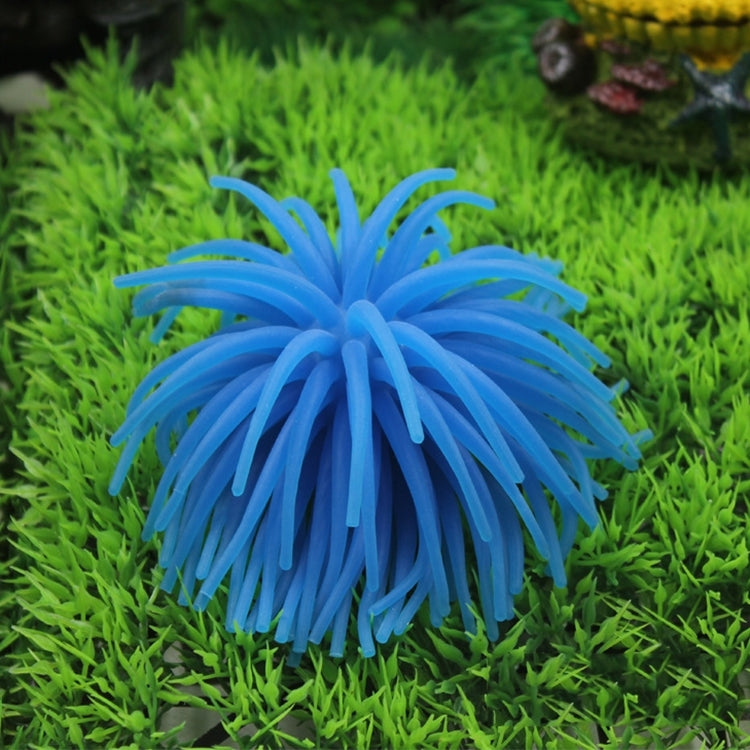 Blue spiky sea urchin ball coral decoration for aquarium tanks, size S.
