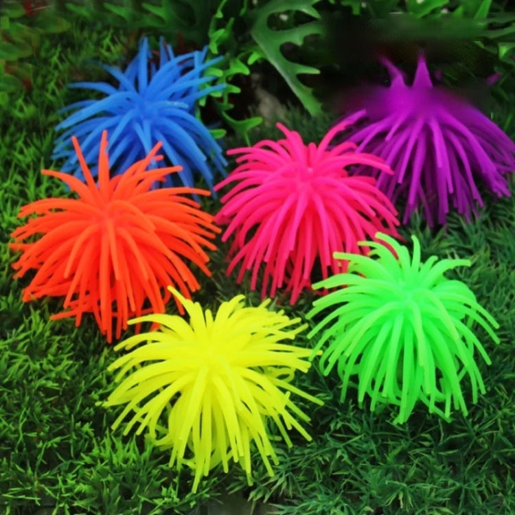 Set of colorful spiky sea urchin ball coral decorations for aquarium tanks, size S.