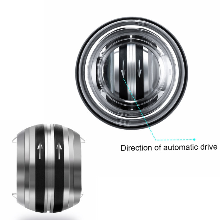 Circular view of YUNMAI wrist gyroball showing transparent rotor and ring casing
