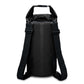 5L waterproof dry sack, black, dual shoulder straps, roll-top closure