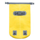 Yellow waterproof dry sack bag with roll-top closure and dual carry straps