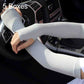 Light-colored ice-silk UV arm sleeves with open-finger design, long oversleeve