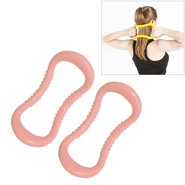 Light pink massage yoga stretching ring, double circle with raised point texture