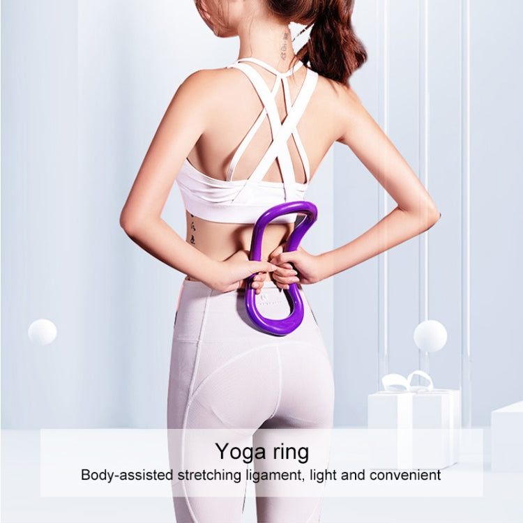 Purple massage yoga stretching ring with raised massage points for assisted stretching