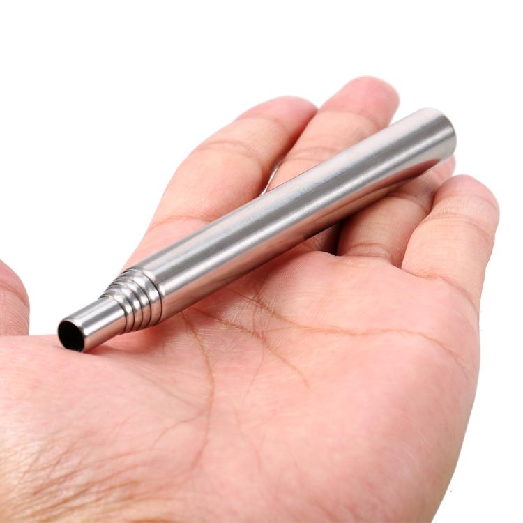 Stainless steel retractable blow torch with telescoping sections in hand
