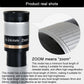 Black 8-24mm zoom eyepiece with silver knurled texture and gold accent ring