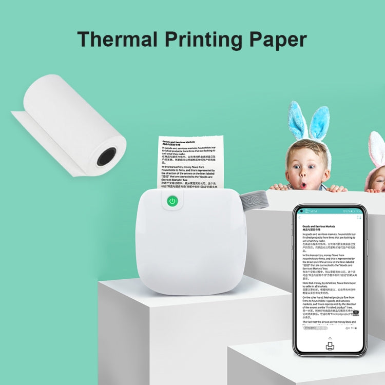 Thermal printing paper roll with receipt printer showing printed paper