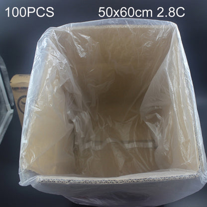 Clear PE plastic packaging bag, open top, dust- and moisture-protective, 50 x 60 cm