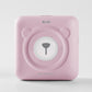 Pink bear-shaped A6 portable inkless thermal pocket printer front view