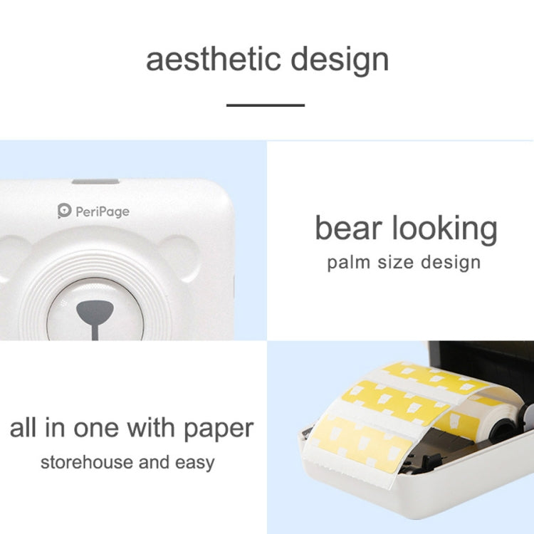 Portable thermal Bluetooth pocket printer with bear-shaped paper feed opening