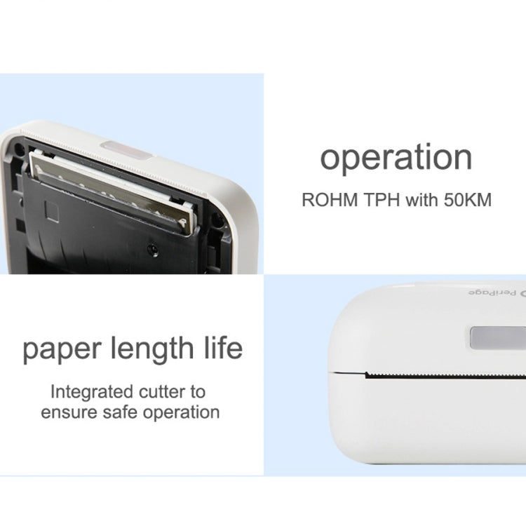 Pocket thermal Bluetooth printer with open paper compartment and built-in cutter