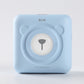 Blue pocket thermal Bluetooth printer with bear-ring paper feed