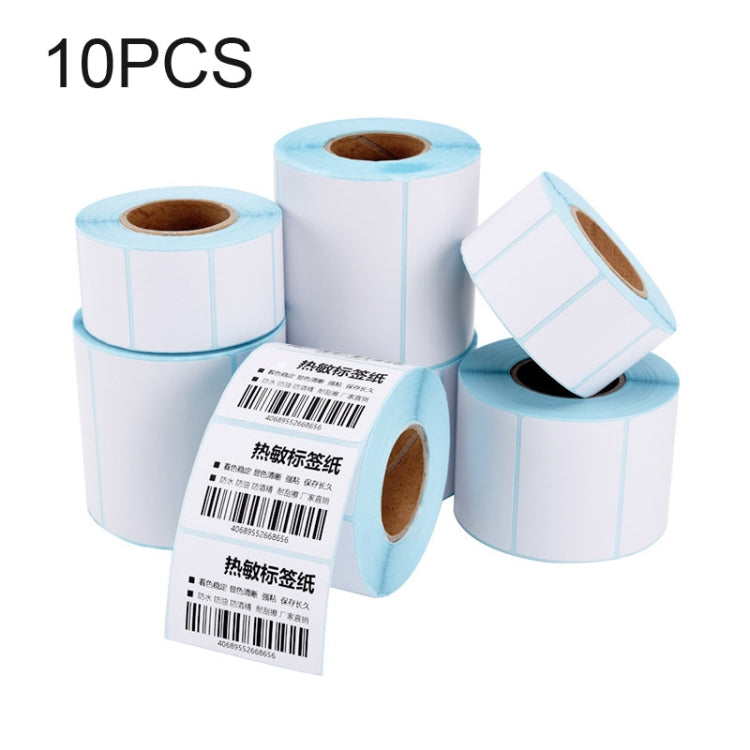 Self-adhesive thermal barcode label paper rolls, blue-white, 60x40mm size