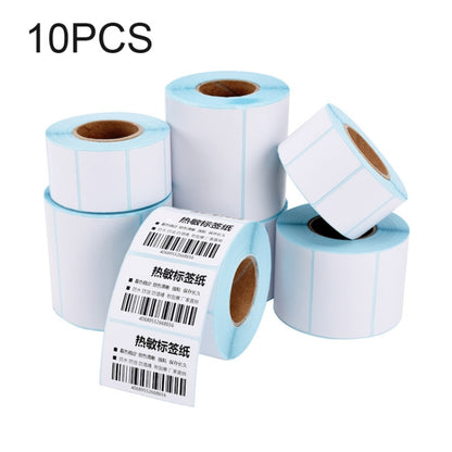 Self-adhesive thermal barcode label paper rolls, blue-white, 60x40mm size
