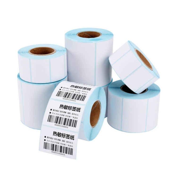 Self-adhesive thermal barcode label paper set with rolls and printed label sheets, 60x40mm