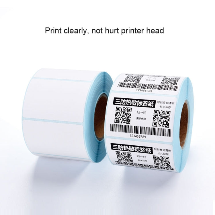 Thermal barcode label roll with QR code and barcodes, self-adhesive label paper