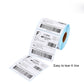 Self-adhesive thermal barcode label roll with peeled label sheet and barcode blocks