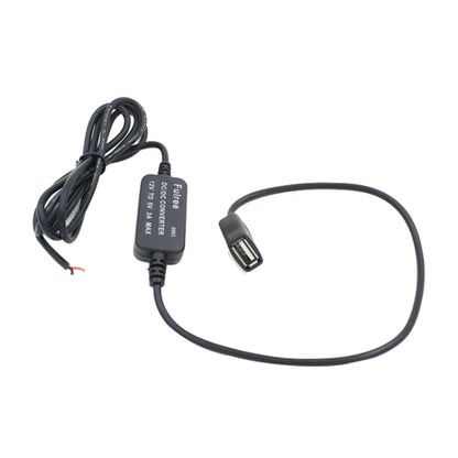 Car single USB DC 12V to 5V power adapter with USB cable, 3A max.