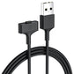 Black USB-A watch charging cable with coiled cable and charging dock