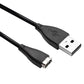 USB charging cable with Type-A plug and 3-pin connector end, dark cord