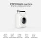 White portable pocket thermal printer with top paper feed tray open
