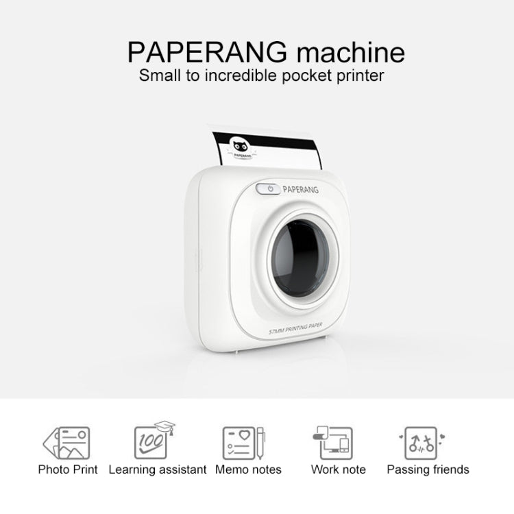 White portable pocket thermal printer with top paper feed tray open