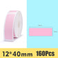 Pink barcode label printing paper strip roll with rectangular label size graphic