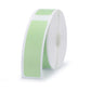 Green barcode label printing paper roll with rectangular label sections