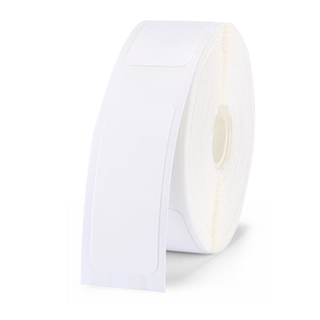White barcode label printing paper roll with rectangular label sections