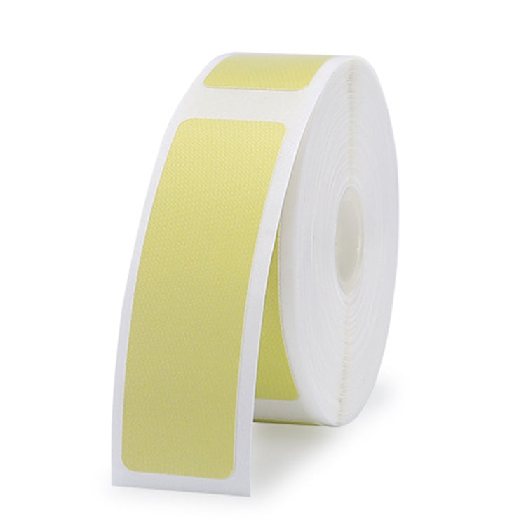 Yellow barcode label printing paper roll with rectangular label sections