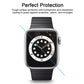 Tempered glass screen protector over Apple Watch dial with clear edges