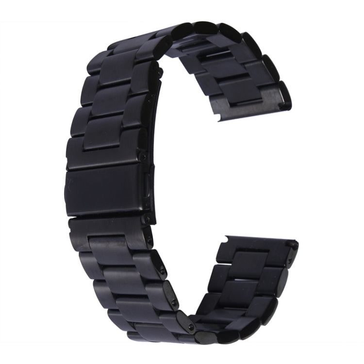 Black metal link watch band with classic buckle clasp, Apple Watch 42mm