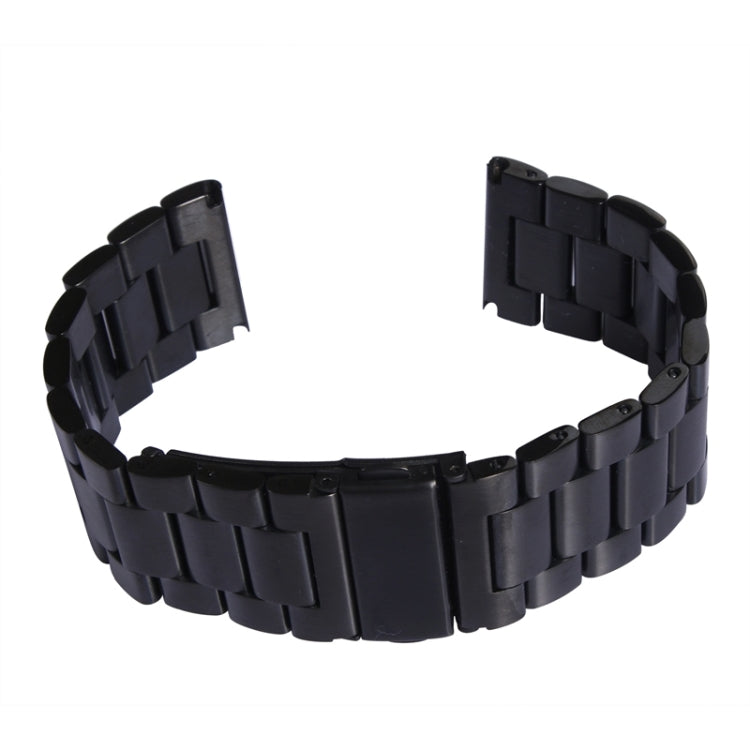 Black metal link watch band with latch ends and buckle clasp for Apple Watch 42mm