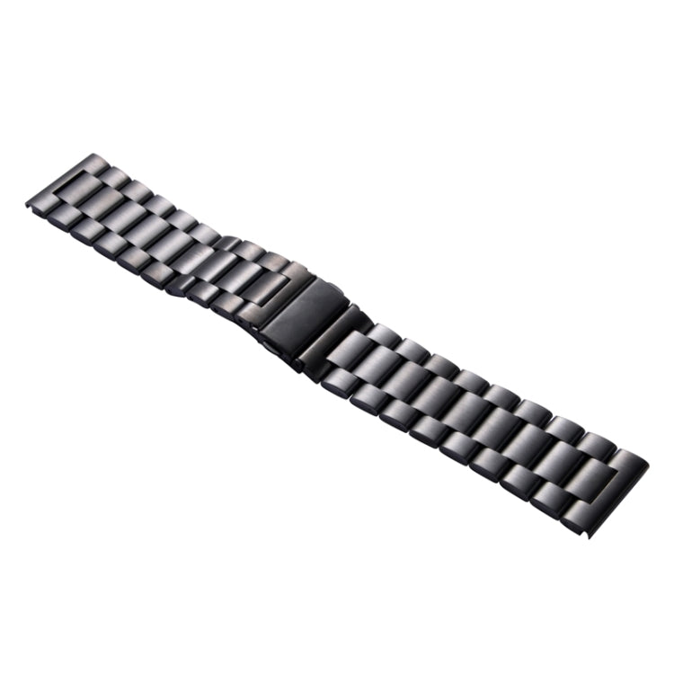 Black and silver-tone metal link watch band with clasp for Apple Watch 42mm