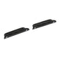Black metal watch strap connectors with screw bars, two-piece set