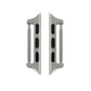 Silver metal watch strap connectors, two pieces with black oval holes