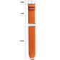 Coffee leather Apple Watch 42mm band dimensions with silver clasp, perforated strap